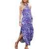 image:imageANRABESS Women Summer Halter Neck Sundress Sleeveless Split Side Casual Beach Travel Vacation Maxi Long Dress with PocketsBlue Cashew