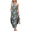 image:imageANRABESS Women Summer Halter Neck Sundress Sleeveless Split Side Casual Beach Travel Vacation Maxi Long Dress with PocketsLeaf