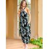 image:imageANRABESS Women Summer Halter Neck Sundress Sleeveless Split Side Casual Beach Travel Vacation Maxi Long Dress with PocketsLeaf Printed