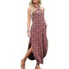 image:imageANRABESS Women Summer Halter Neck Sundress Sleeveless Split Side Casual Beach Travel Vacation Maxi Long Dress with PocketsLeopard