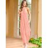 image:imageANRABESS Women Summer Halter Neck Sundress Sleeveless Split Side Casual Beach Travel Vacation Maxi Long Dress with PocketsPink