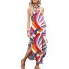 image:imageANRABESS Women Summer Halter Neck Sundress Sleeveless Split Side Casual Beach Travel Vacation Maxi Long Dress with PocketsPrint Rainbow