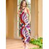 image:imageANRABESS Women Summer Halter Neck Sundress Sleeveless Split Side Casual Beach Travel Vacation Maxi Long Dress with PocketsPrint Rainbow