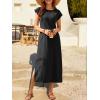 image:imageANRABESS Women Summer Maxi Dress 2026 Casual Loose Cap Sleeve Crewneck Split Beach Vacation Long Sundress with PocketsBlack