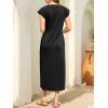 image:imageANRABESS Women Summer Maxi Dress 2026 Casual Loose Cap Sleeve Crewneck Split Beach Vacation Long Sundress with PocketsBlack