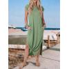 image:imageANRABESS Women Summer Maxi Dress 2026 Casual Loose Cap Sleeve Crewneck Split Beach Vacation Long Sundress with PocketsGreen