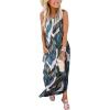 image:imageANRABESS Women Summer Maxi Dress Beach Vacation Sundress Sleeveless Casual Loose Shirt Dresses 2026 Travel OutfitsPrinted Leaves