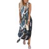 image:imageANRABESS Women Summer Maxi Dress Beach Vacation Sundress Sleeveless Casual Loose Shirt Dresses 2026 Travel OutfitsPrinted Leaves