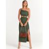 image:imageANRABESS Women Summer One Shoulder Sleeveless Maxi Dress Cutout Sexy Bodycon Semi Formal Dinner Date Vacation DressesArmy Green