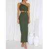 image:imageANRABESS Women Summer One Shoulder Sleeveless Maxi Dress Cutout Sexy Bodycon Semi Formal Dinner Date Vacation DressesArmy Green