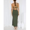 image:imageANRABESS Women Summer One Shoulder Sleeveless Maxi Dress Cutout Sexy Bodycon Semi Formal Dinner Date Vacation DressesArmy Green