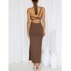 image:imageANRABESS Women Summer One Shoulder Sleeveless Maxi Dress Cutout Sexy Bodycon Semi Formal Dinner Date Vacation DressesCoffee
