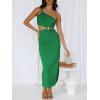 image:imageANRABESS Women Summer One Shoulder Sleeveless Maxi Dress Cutout Sexy Bodycon Semi Formal Dinner Date Vacation DressesGreen