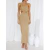image:imageANRABESS Women Summer One Shoulder Sleeveless Maxi Dress Cutout Sexy Bodycon Semi Formal Dinner Date Vacation DressesKhaki