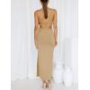 image:imageANRABESS Women Summer One Shoulder Sleeveless Maxi Dress Cutout Sexy Bodycon Semi Formal Dinner Date Vacation DressesKhaki