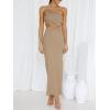 image:imageANRABESS Women Summer One Shoulder Sleeveless Maxi Dress Cutout Sexy Bodycon Semi Formal Dinner Date Vacation DressesLight Khaki