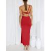 image:imageANRABESS Women Summer One Shoulder Sleeveless Maxi Dress Cutout Sexy Bodycon Semi Formal Dinner Date Vacation DressesRed