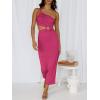 image:imageANRABESS Women Summer One Shoulder Sleeveless Maxi Dress Cutout Sexy Bodycon Semi Formal Dinner Date Vacation DressesRose