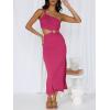 image:imageANRABESS Women Summer One Shoulder Sleeveless Maxi Dress Cutout Sexy Bodycon Semi Formal Dinner Date Vacation DressesRose