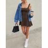 image:imageANRABESS Women Summer Sleeveless Square Neck Cocktail Dress 2026 ALine Casual Formal Beach Vacation Party Mini DressBrown