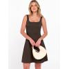 image:imageANRABESS Women Summer Sleeveless Square Neck Cocktail Dress 2026 ALine Casual Formal Beach Vacation Party Mini DressBrown
