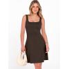 image:imageANRABESS Women Summer Sleeveless Square Neck Cocktail Dress 2026 ALine Casual Formal Beach Vacation Party Mini DressBrown