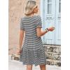 image:imageANRABESS Women Summer Square Neck Puff Short Sleeve Mini Dress 2026 Casual Flowy Sundress Beach Vacation Clothes with PocketsBlack White Striped