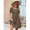 image:imageANRABESS Women Summer Square Neck Puff Short Sleeve Mini Dress 2026 Casual Flowy Sundress Beach Vacation Clothes with PocketsBrown Black Striped