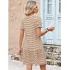 image:imageANRABESS Women Summer Square Neck Puff Short Sleeve Mini Dress 2026 Casual Flowy Sundress Beach Vacation Clothes with PocketsBrown White Striped