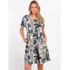 image:imageANRABESS Women Summer Square Neck Puff Short Sleeve Mini Dress 2026 Casual Flowy Sundress Beach Vacation Clothes with PocketsFloral Colorful Leaves