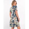 image:imageANRABESS Women Summer Square Neck Puff Short Sleeve Mini Dress 2026 Casual Flowy Sundress Beach Vacation Clothes with PocketsFloral Colorful Leaves