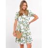 image:imageANRABESS Women Summer Square Neck Puff Short Sleeve Mini Dress 2026 Casual Flowy Sundress Beach Vacation Clothes with PocketsFloral Leaf