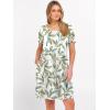 image:imageANRABESS Women Summer Square Neck Puff Short Sleeve Mini Dress 2026 Casual Flowy Sundress Beach Vacation Clothes with PocketsFloral Leaf
