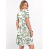 image:imageANRABESS Women Summer Square Neck Puff Short Sleeve Mini Dress 2026 Casual Flowy Sundress Beach Vacation Clothes with PocketsFloral Leaf