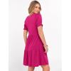 image:imageANRABESS Women Summer Square Neck Puff Short Sleeve Mini Dress 2026 Casual Flowy Sundress Beach Vacation Clothes with PocketsHot Pink