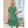 image:imageANRABESS Women Summer Square Neck Puff Short Sleeve Mini Dress 2026 Casual Flowy Sundress Beach Vacation Clothes with PocketsLight Green Orange Striped