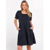 image:imageANRABESS Women Summer Square Neck Puff Short Sleeve Mini Dress 2026 Casual Flowy Sundress Beach Vacation Clothes with PocketsNavy Blue