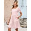 image:imageANRABESS Women Summer Square Neck Puff Short Sleeve Mini Dress 2026 Casual Flowy Sundress Beach Vacation Clothes with PocketsPink Striped
