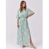 image:imageANRABESS Womens 12 Sleeve Beach Wedding Guest Maxi Dresses 2026 Summer Wrap V Neck Boho Floral Flowy Slit Long DressesFloral Lake