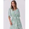 image:imageANRABESS Womens 12 Sleeve Beach Wedding Guest Maxi Dresses 2026 Summer Wrap V Neck Boho Floral Flowy Slit Long DressesFloral Lake
