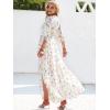 image:imageANRABESS Womens 12 Sleeve Beach Wedding Guest Maxi Dresses 2026 Summer Wrap V Neck Boho Floral Flowy Slit Long DressesFloral Pink Blue