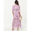image:imageANRABESS Womens 12 Sleeve Beach Wedding Guest Maxi Dresses 2026 Summer Wrap V Neck Boho Floral Flowy Slit Long DressesFloral Purple