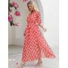 image:imageANRABESS Womens 12 Sleeve Beach Wedding Guest Maxi Dresses 2026 Summer Wrap V Neck Boho Floral Flowy Slit Long DressesFloral Red