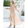 image:imageANRABESS Womens 12 Sleeve Beach Wedding Guest Maxi Dresses 2026 Summer Wrap V Neck Boho Floral Flowy Slit Long DressesFloral Yellow White