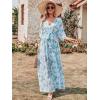 image:imageANRABESS Womens 12 Sleeve Beach Wedding Guest Maxi Dresses 2026 Summer Wrap V Neck Boho Floral Flowy Slit Long DressesGreen Leaf Print