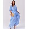 image:imageANRABESS Womens 12 Sleeve Beach Wedding Guest Maxi Dresses 2026 Summer Wrap V Neck Boho Floral Flowy Slit Long DressesWhite Flor Print