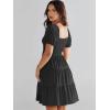 image:imageANRABESS Womens 2026 Summer Casual Dress Square Neck Puff Sleeve Boho Beach Vacation Short DressBlack