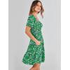 image:imageANRABESS Womens 2026 Summer Casual Dress Square Neck Puff Sleeve Boho Beach Vacation Short DressGreen Floral