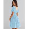 image:imageANRABESS Womens 2026 Summer Casual Dress Square Neck Puff Sleeve Boho Beach Vacation Short DressLight Cayn