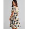 image:imageANRABESS Womens 2026 Summer Casual Dress Square Neck Puff Sleeve Boho Beach Vacation Short DressOrange Floral